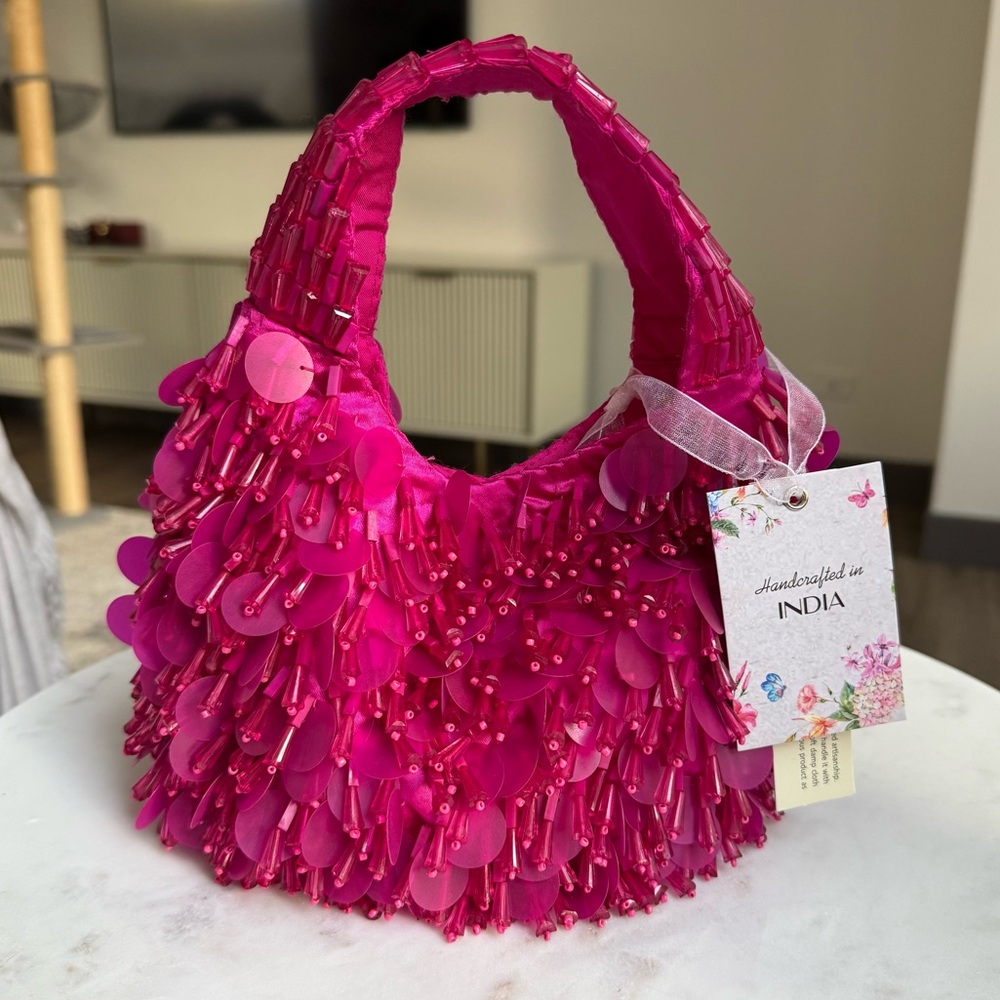 Viral -Pink Beaded Purse- Made In India
-NWT